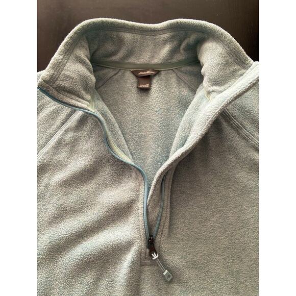 EDDIE BAUER Light Blue 1/4 Zip Fleece Pullover Sweater Ladies sz M - Picture 1 of 9